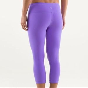 Lululemon Wunder Under Crop Size 6 Purple